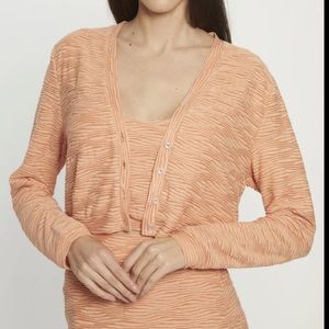Walter Baker Melinda V-Neck Peach Crop Cardigan